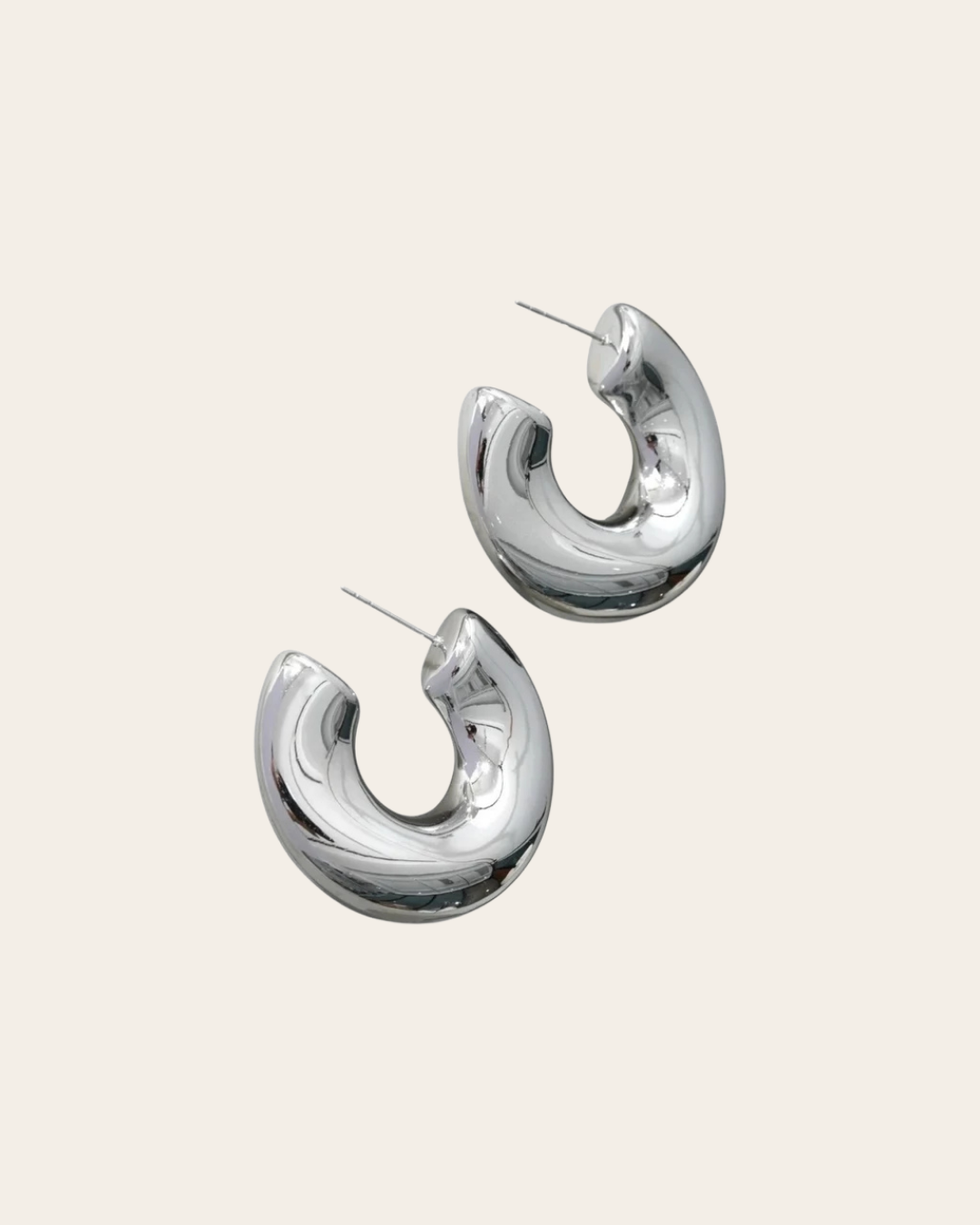 CHUNKY HOOP Oorbellen - Zilver