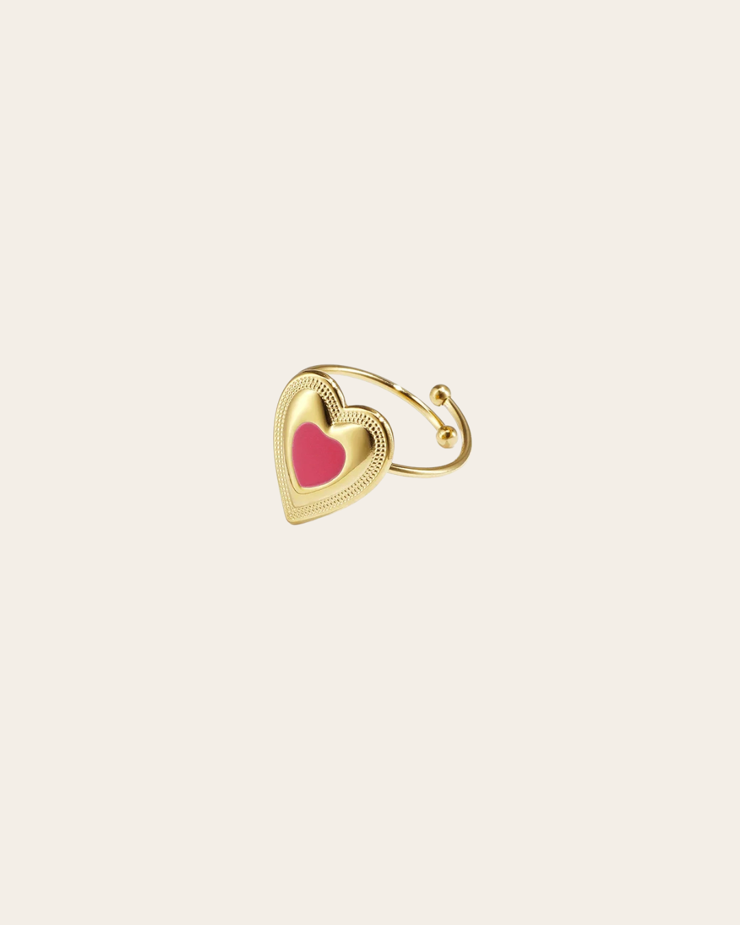 COLORED HEART Ring- Roze