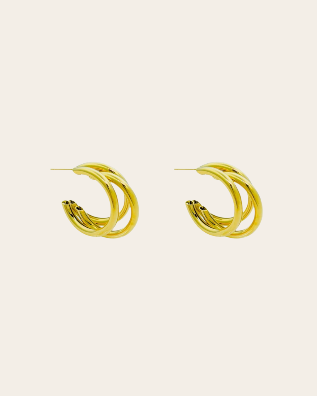 TRIPLE HOOP Oorbellen - Stainless Steel