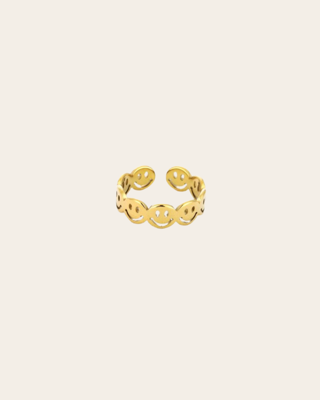 SMILEY Ring-  Goud