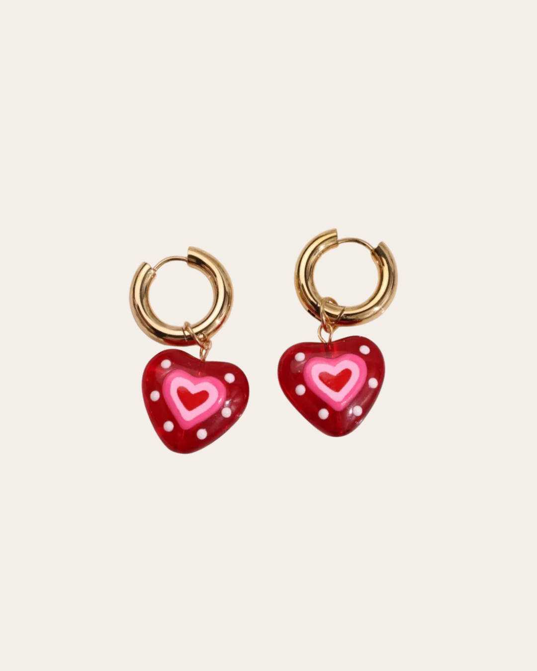 SWEET HEART Oorbellen - Rood