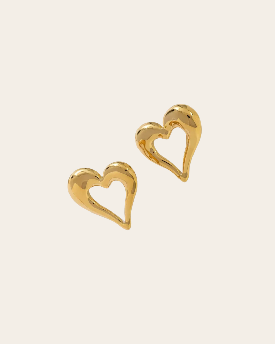 OPEN HEART Oorbellen - Stainless Steel