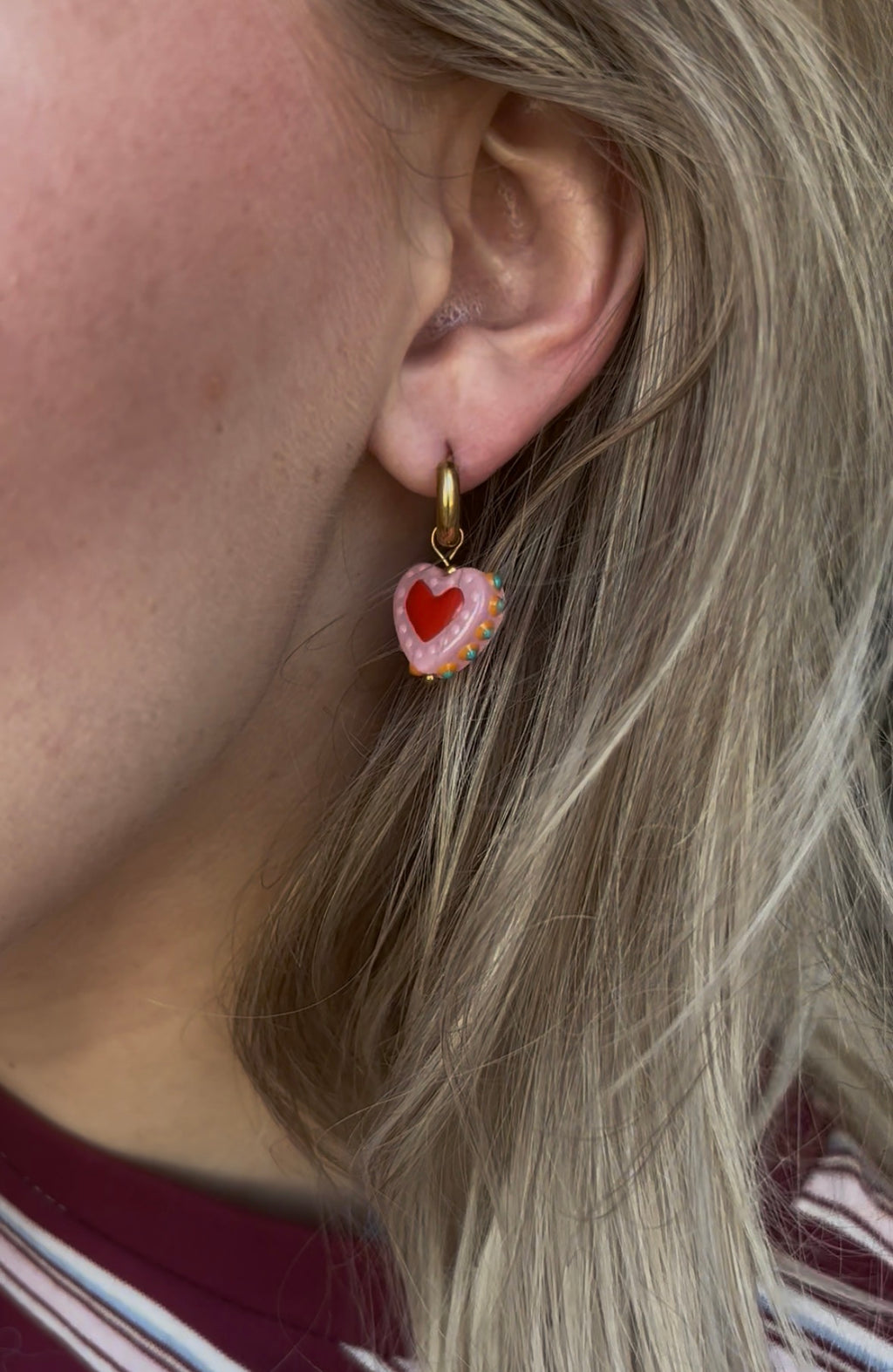 CANDY HEART Oorbellen - Stainless Steel