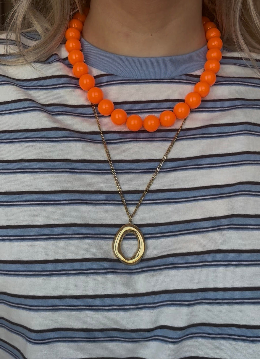 BEADS Kralenketting 15 mm - Oranje