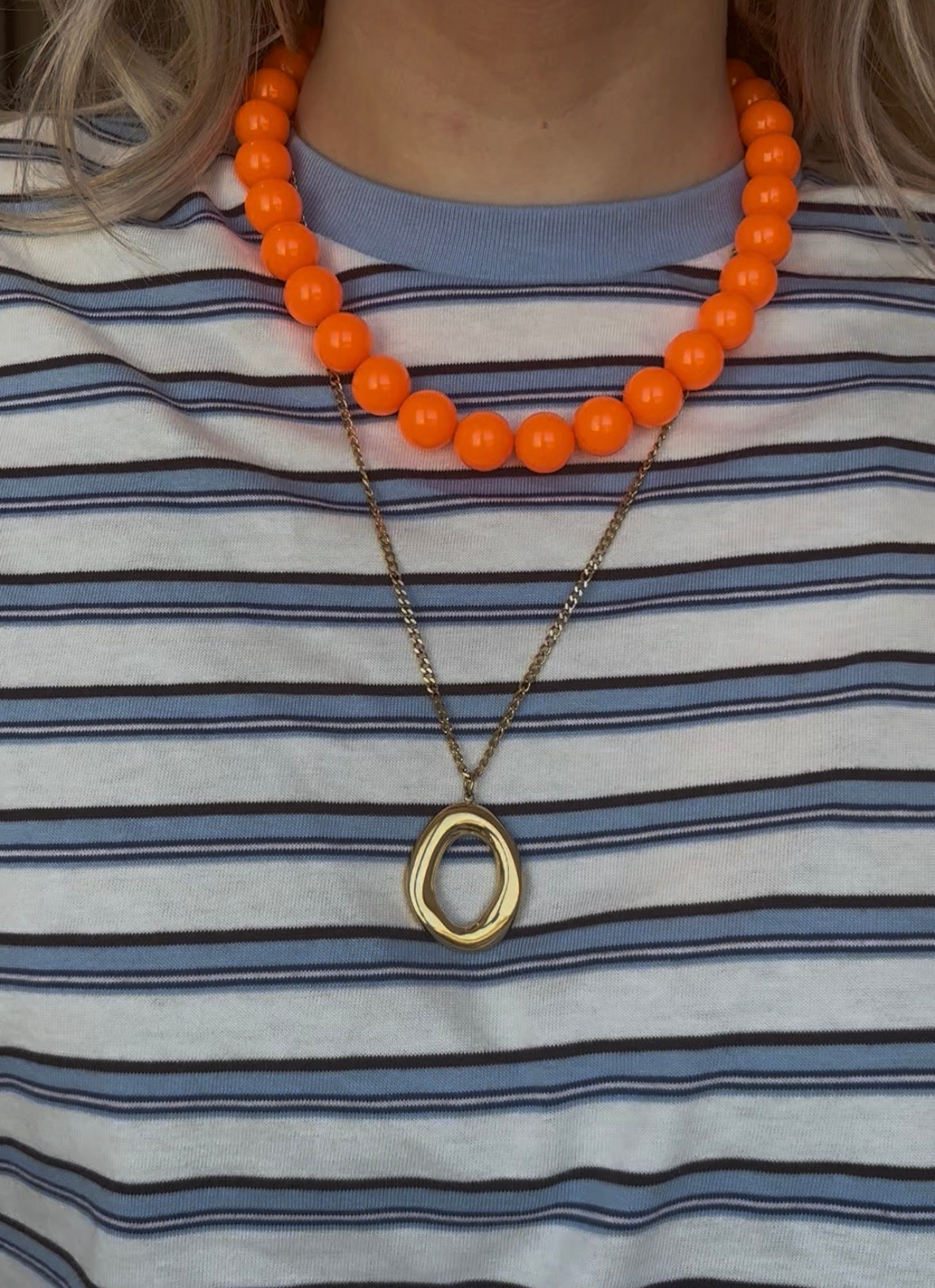 BEADS Kralenketting 15 mm - Oranje