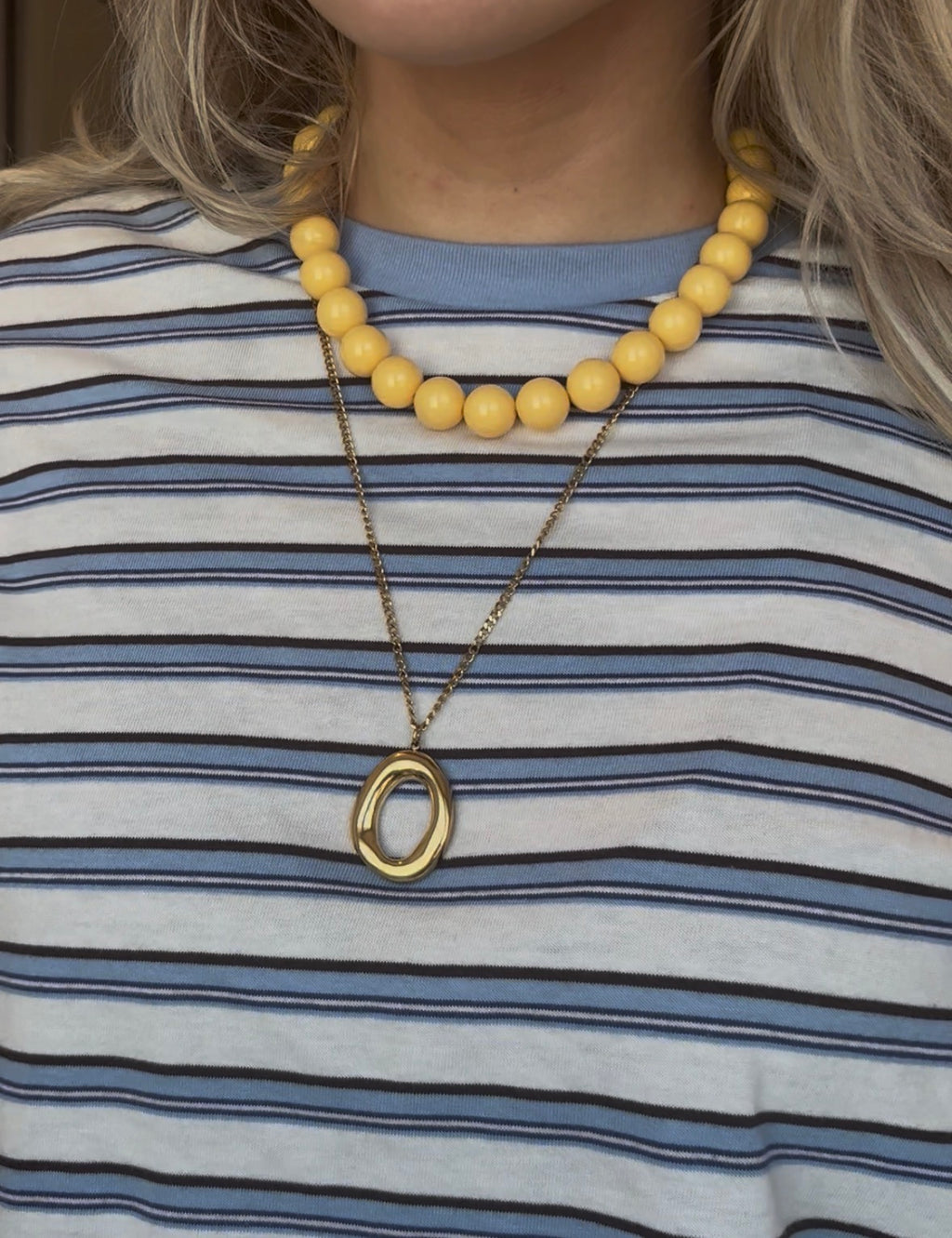 BEADS Kralenketting 15 mm - Geel