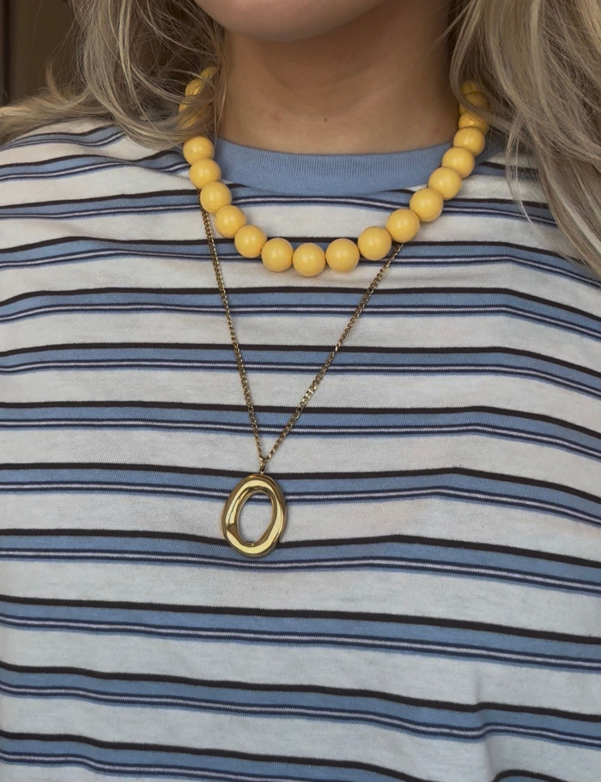 BEADS Kralenketting 15 mm - Geel